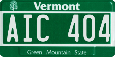 VT license plate AIC404