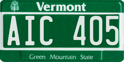 VT license plate AIC405