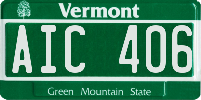 VT license plate AIC406