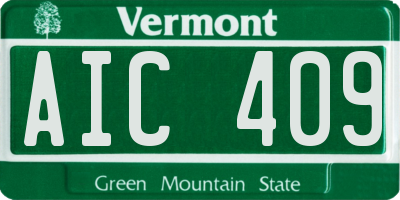VT license plate AIC409
