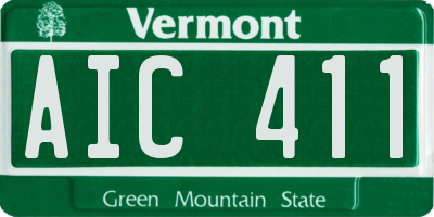 VT license plate AIC411