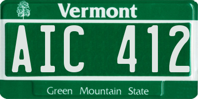 VT license plate AIC412