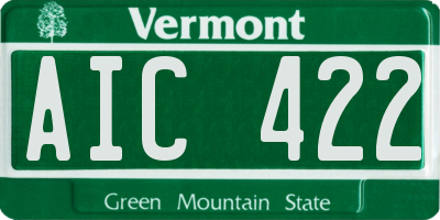VT license plate AIC422