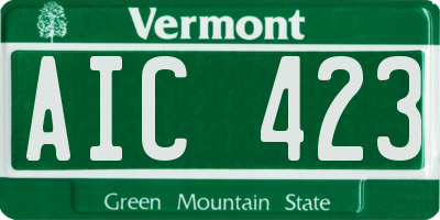 VT license plate AIC423