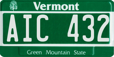 VT license plate AIC432