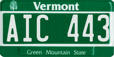 VT license plate AIC443
