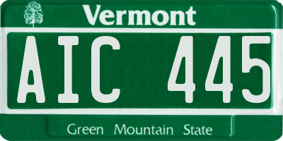 VT license plate AIC445