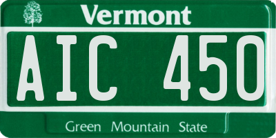 VT license plate AIC450