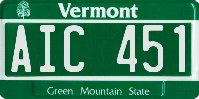 VT license plate AIC451