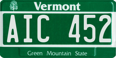 VT license plate AIC452