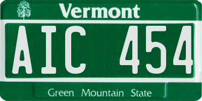 VT license plate AIC454