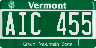 VT license plate AIC455