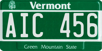 VT license plate AIC456