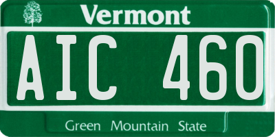 VT license plate AIC460