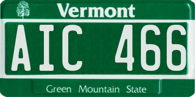VT license plate AIC466