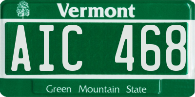 VT license plate AIC468