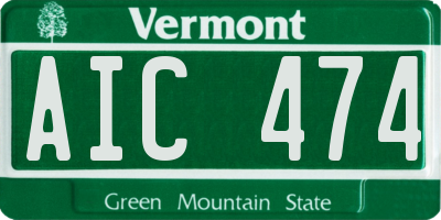 VT license plate AIC474