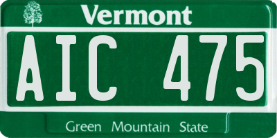 VT license plate AIC475