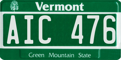 VT license plate AIC476