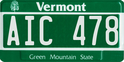VT license plate AIC478