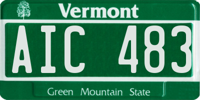 VT license plate AIC483