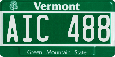 VT license plate AIC488