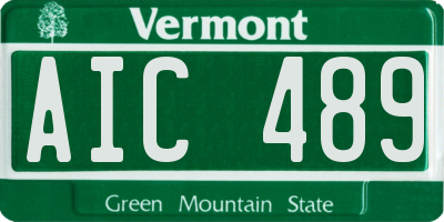 VT license plate AIC489