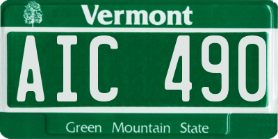 VT license plate AIC490