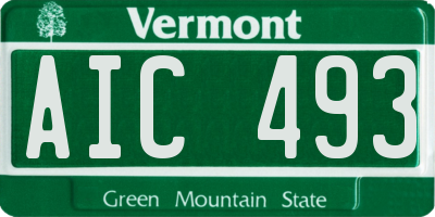 VT license plate AIC493