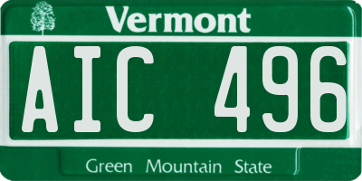 VT license plate AIC496