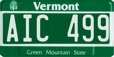 VT license plate AIC499