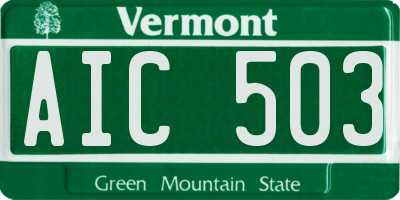 VT license plate AIC503