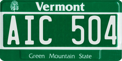 VT license plate AIC504