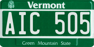 VT license plate AIC505