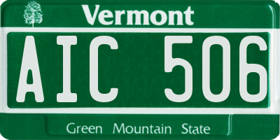 VT license plate AIC506