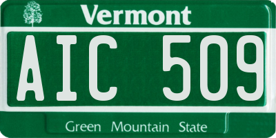 VT license plate AIC509