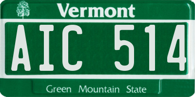 VT license plate AIC514