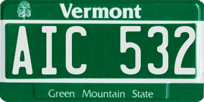 VT license plate AIC532