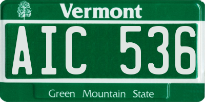 VT license plate AIC536
