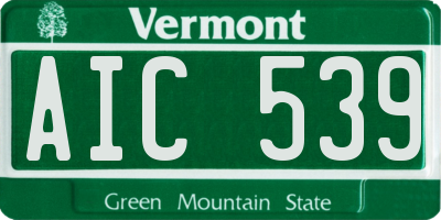 VT license plate AIC539
