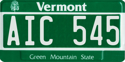 VT license plate AIC545