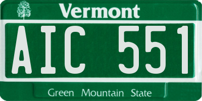 VT license plate AIC551