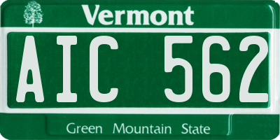 VT license plate AIC562