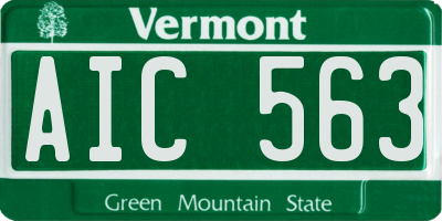 VT license plate AIC563
