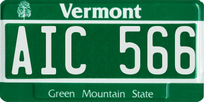 VT license plate AIC566