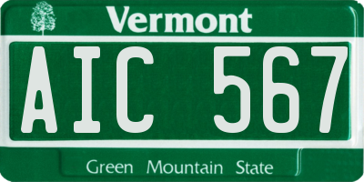 VT license plate AIC567