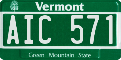 VT license plate AIC571