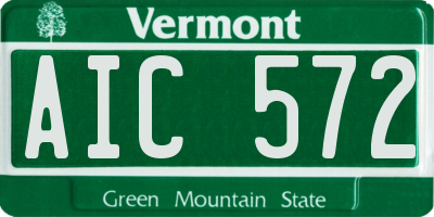 VT license plate AIC572