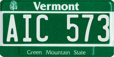 VT license plate AIC573