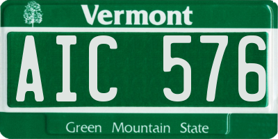 VT license plate AIC576